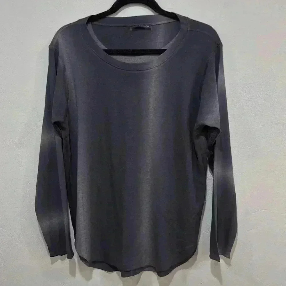 Nally & Millie USA Grey and light Grey Long Sleeve Top Size Large